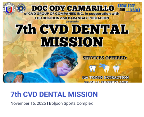 7th CVD DENTAL MISSION November 16, 2025 | Boljoon Sports Complex